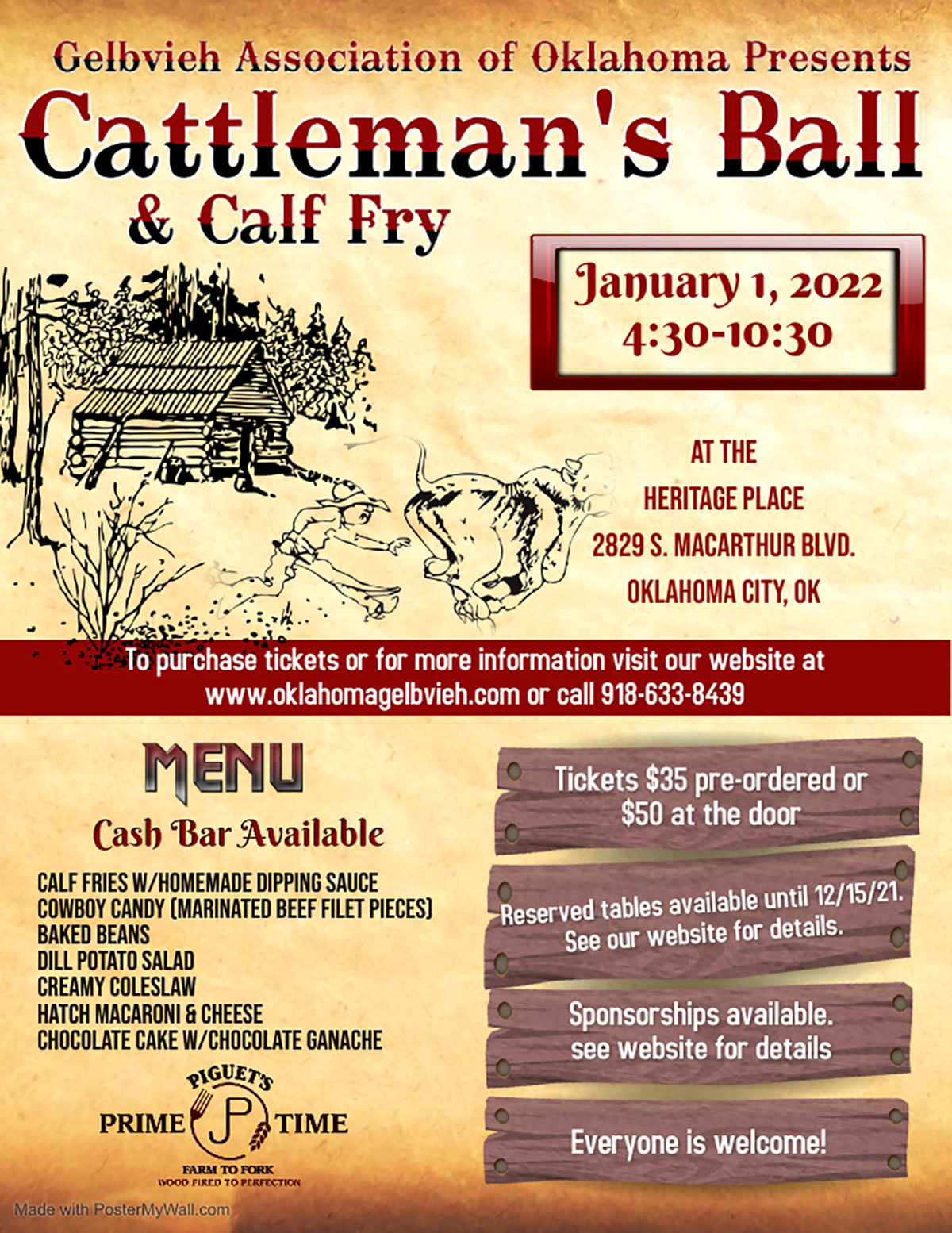 Time to Buy Tickets for Gelbvieh Cattlemen's Ball Coming Up January First at The Heritage Place