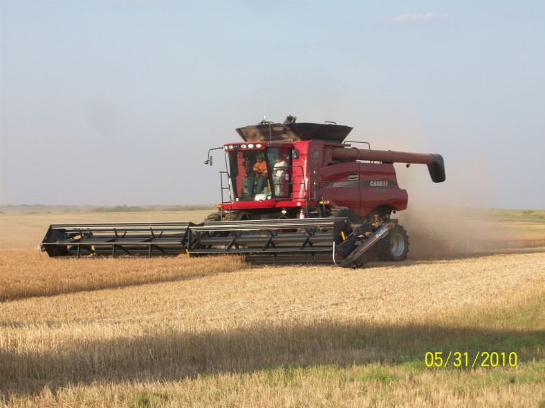 Wheat Harvest in Pictures- The Hoover family of Hobart Harvests Overly Wheat
