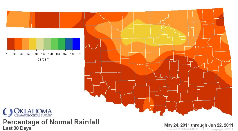 Western Third of Oklahoma Now in Exceptional Drought