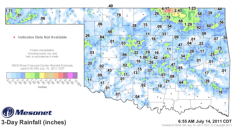Localized Rainfall Helps- But Drought Maintains Strong Grip on Oklahoma
