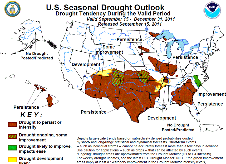 Drought Likely to Continue to Sit Right on Top of Oklahoma for the Balance of 2011