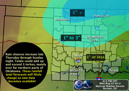 Oklahoma Rainfall Chances Ramp Up As Weekend Nears- Graphics and Video Available