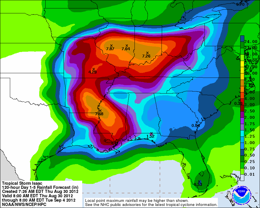 Issac to Bring Rain Into Eastern Oklahoma- The Latest Maps on Issac and the Drought Monitor