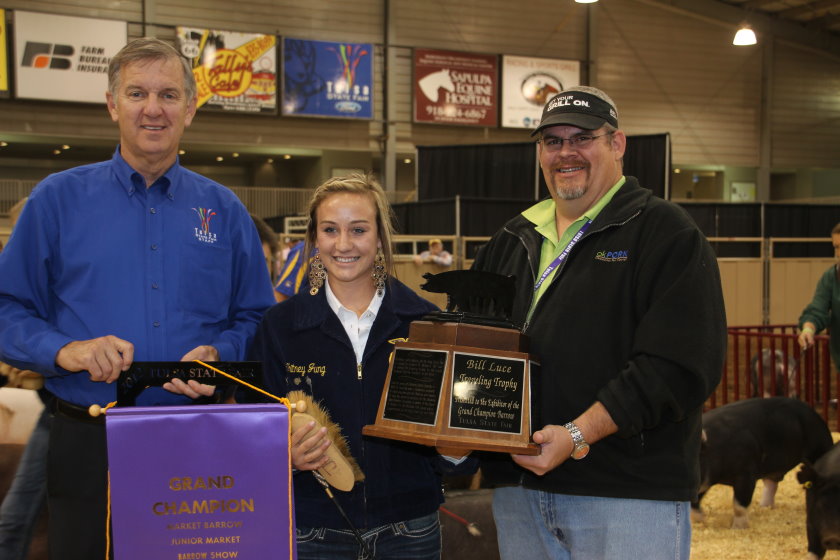 2012 Tulsa State Fair Grand Champion Market Barrow Shown by Whitney Jung of Sterling FFA