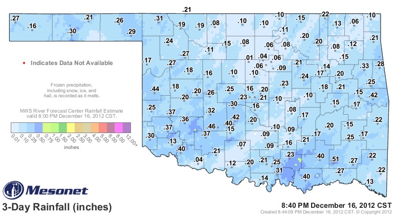 Rainfall in Small Amounts Covers Oklahoma-  Here's the Map