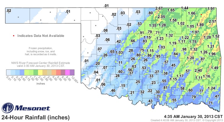 Rainfall Totals as of Wednesday Morning- January 30- Take a Look