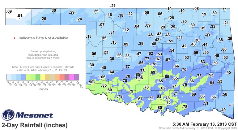 Oklahoma Snow and Rain Amounts- Check the Maps