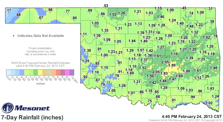 Rainfall Totals Exceed An Inch in Most of Oklahoma Last Week-Rainfall and Snow Already Here- Latest Graphics Updated