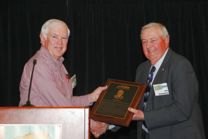 Dr. Phil Richardson Inducted into the Oklahoma Pork Council Hall of Fame at 2013 Oklahoma Pork Congress