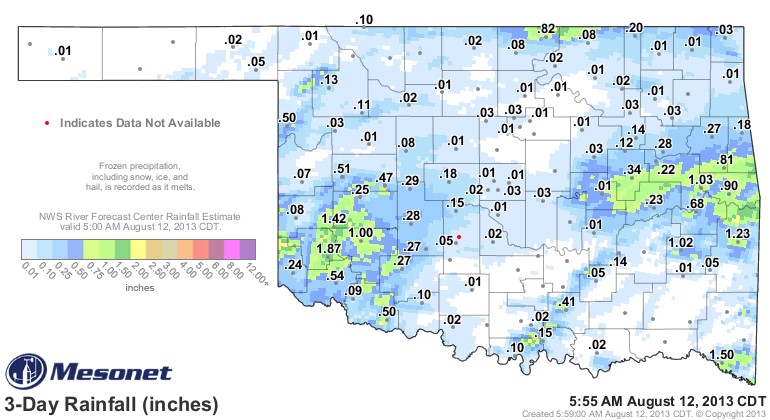 Mangum in Southwest Oklahoma Leads Rainfall Parade- and More is Coming- The Latest Graphics