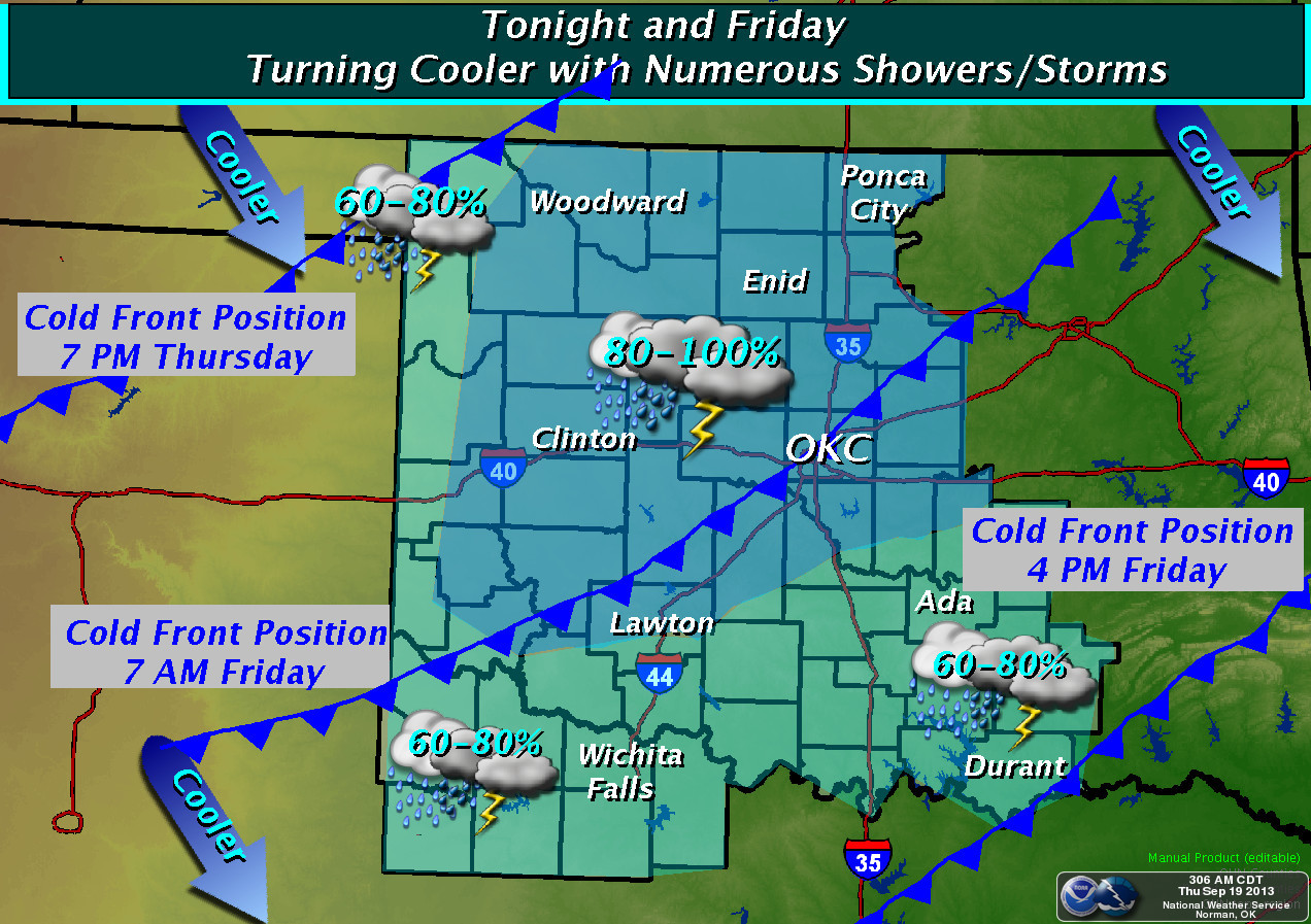 Rainfall Headed For Oklahoma- Helping End the Summer of 2013- The Latest Maps