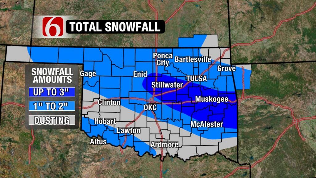 Latest Statewide Graphic on Expected Snowfall Totals Today and Tuesday