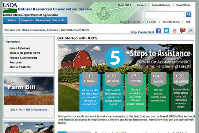 NRCS:  New Web Pages, Updates Help Meet Farmers' Conservation Needs