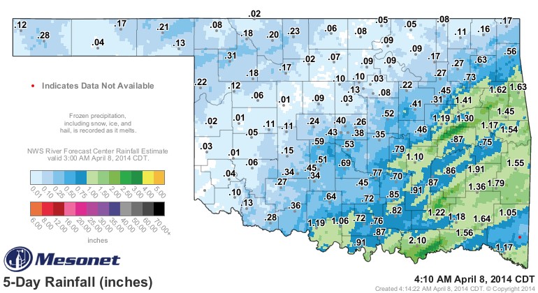 Measuring Rainfall by the Inch- Our Latest Oklahoma Rainfall Map