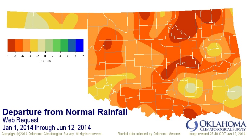 Rains Eases Dry Weather Woes- But Over Ninety Percent of Oklahoma Remains in Drought