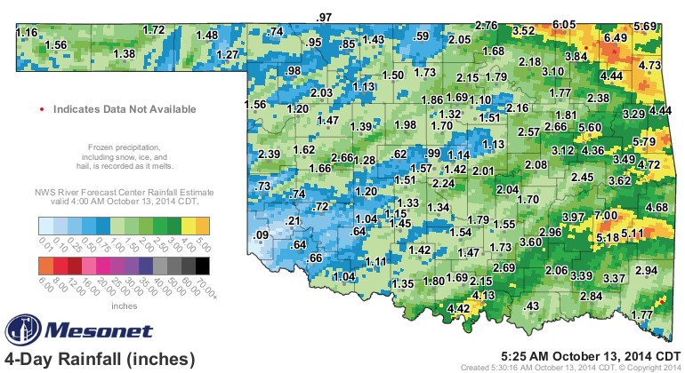 Rainfall Totals Piling Up- Except in Southwestern Oklahoma- the Latest Maps