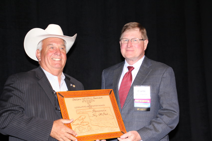 Representative Jerry McPeak Honored by Oklahoma Cattlemen