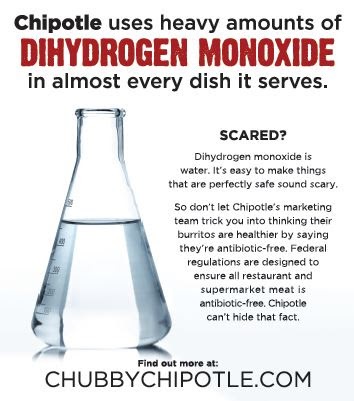 Chipotle Food Contains Dihydrogen Monoxide, New Ad Says