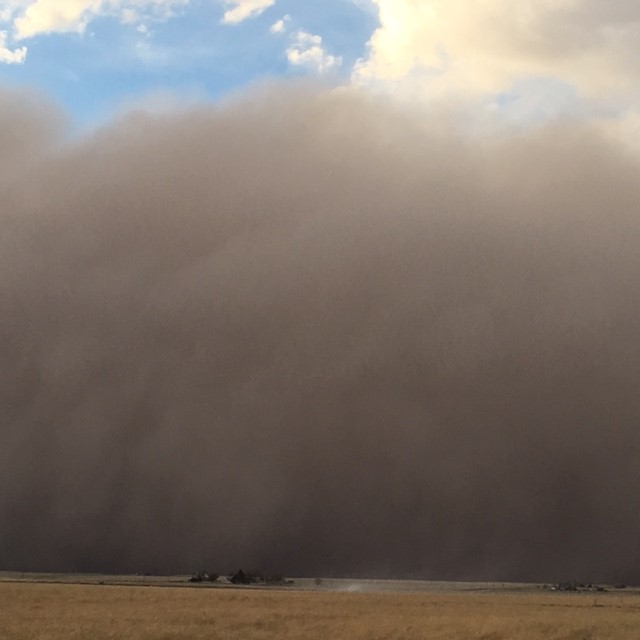 Dirt Storm Rolls Into Oklahoma Panhandle and Points South- Pictures from Texhoma