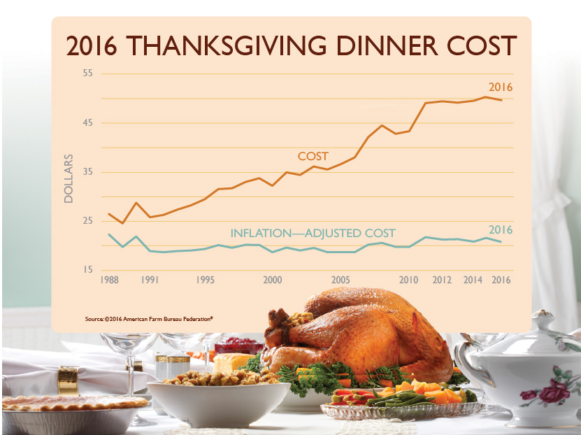 Farm Bureau Survey Shows Thanksgiving Dinner Price Per Person Dips Down Below $5