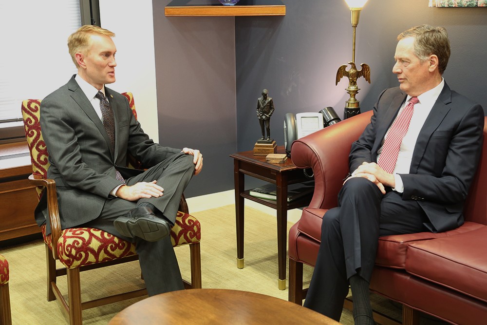 Sen. Lankford Talks Agricultural Commerce with US Trade Representative Nominee Robert Lighthizer
