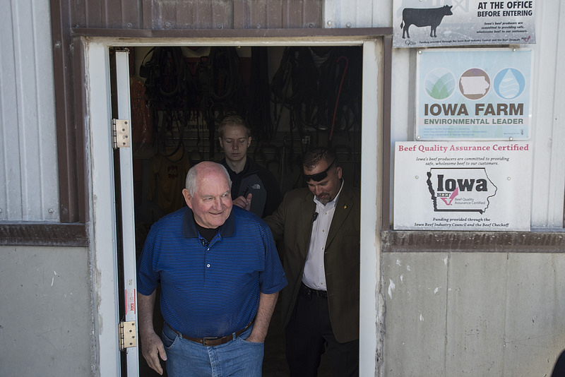 Secretary Sonny Talks Trade, Ethanol and Soil Health on Iowa Cattle Farm