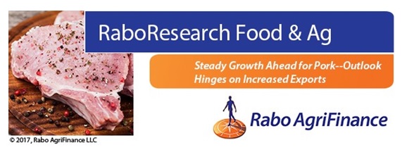RaboResearch Reports Pork Industry's Growth Hinges on the Prospect of Increased Exportation