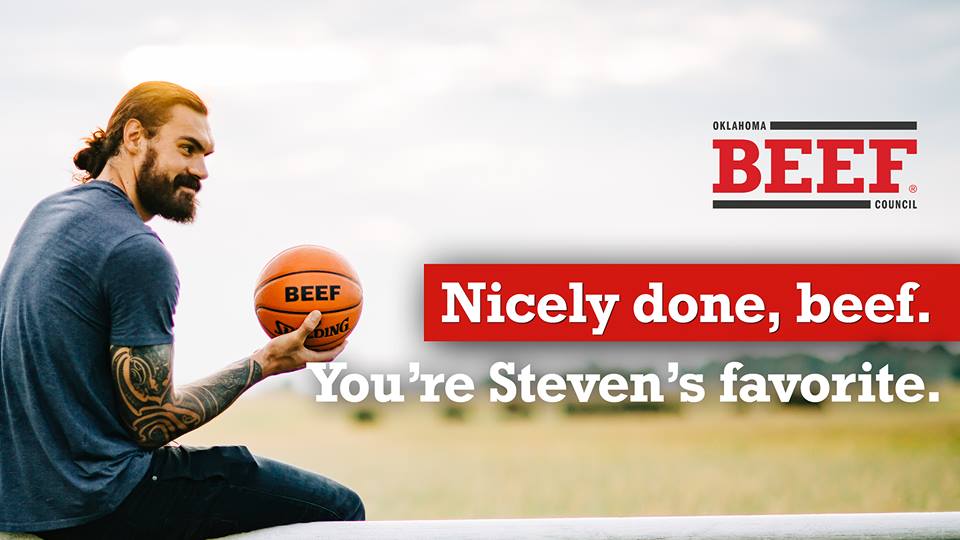 Oklahoma City NBA Basketball Star Steven Adams Partners with Oklahoma Beef Council to Promote His Favorite Food- Beef