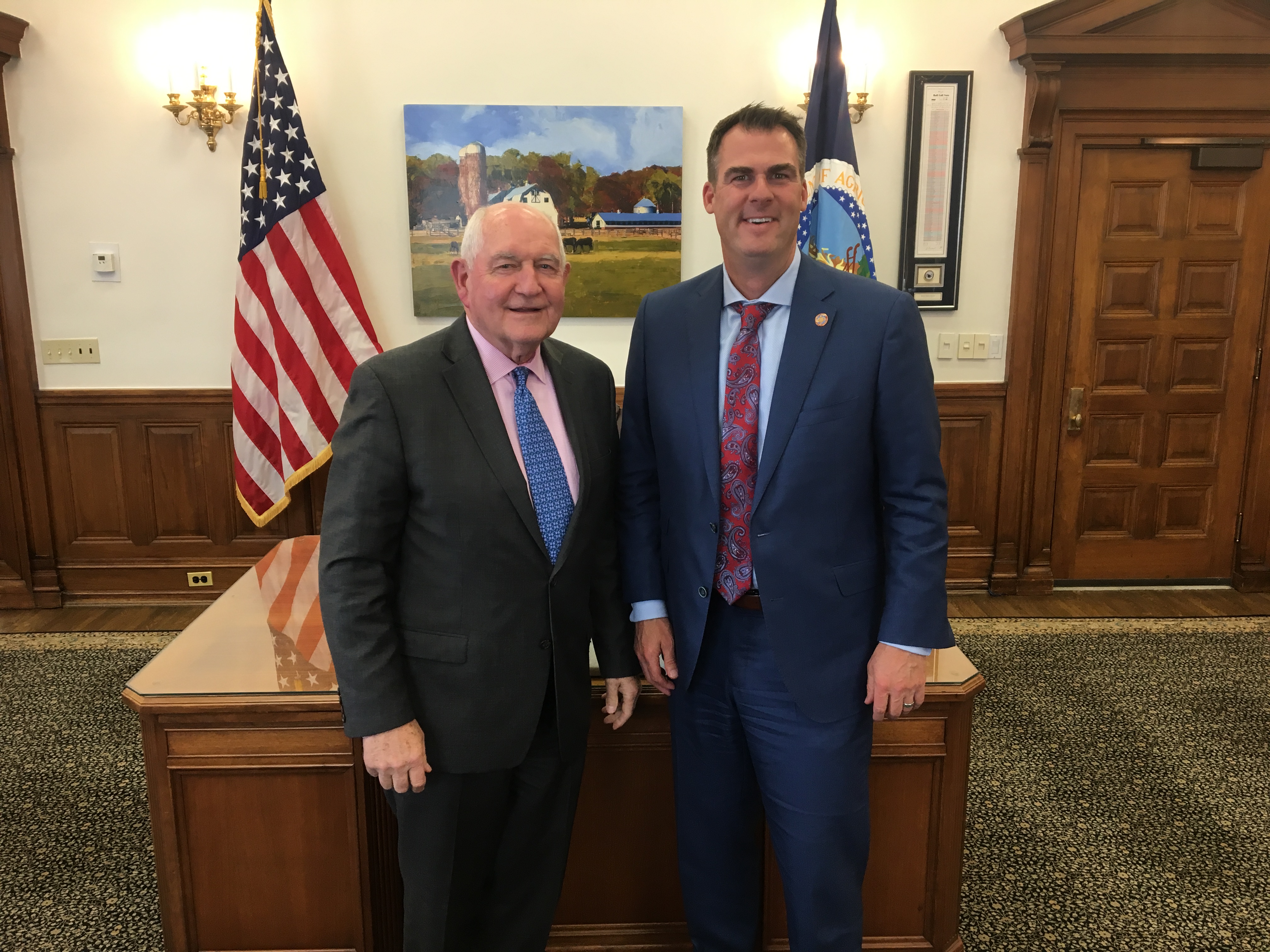 Oklahoma Governor Kevin Stitt Meets with USDA Secretary Sonny Perdue at  USDA in Washington