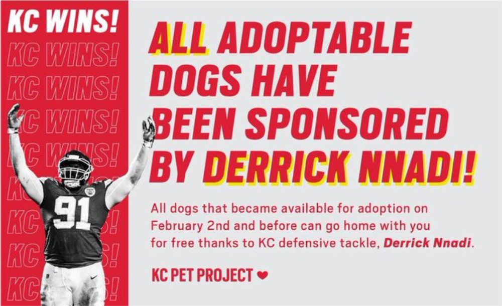 Chiefs' Derrick Nnadi Picks up Adoption Fee for 91 Dogs at Shelter