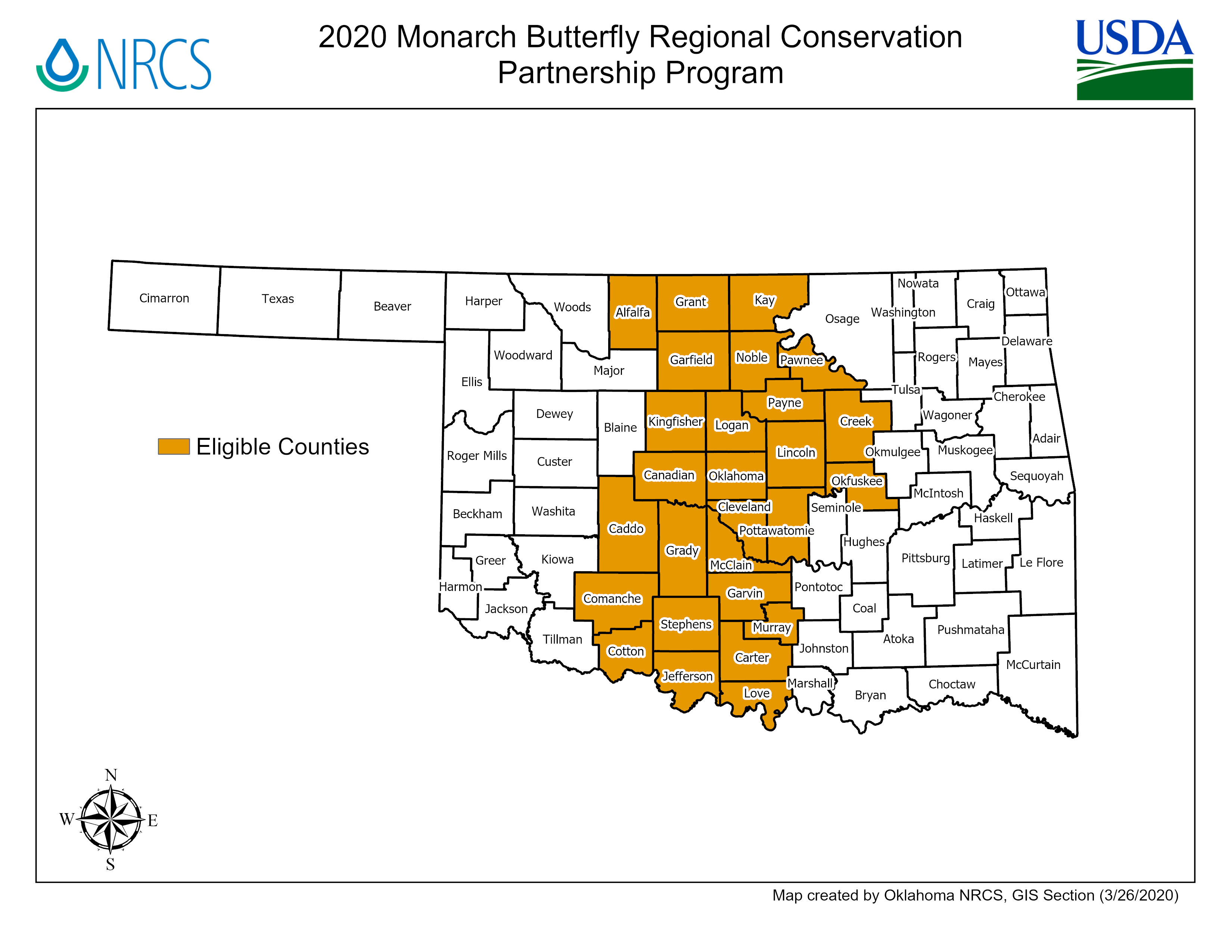 Oklahoma Producers Interested in Providing Habitat for Monarch Butterflies Should Look to USDA NRCS for Assistance