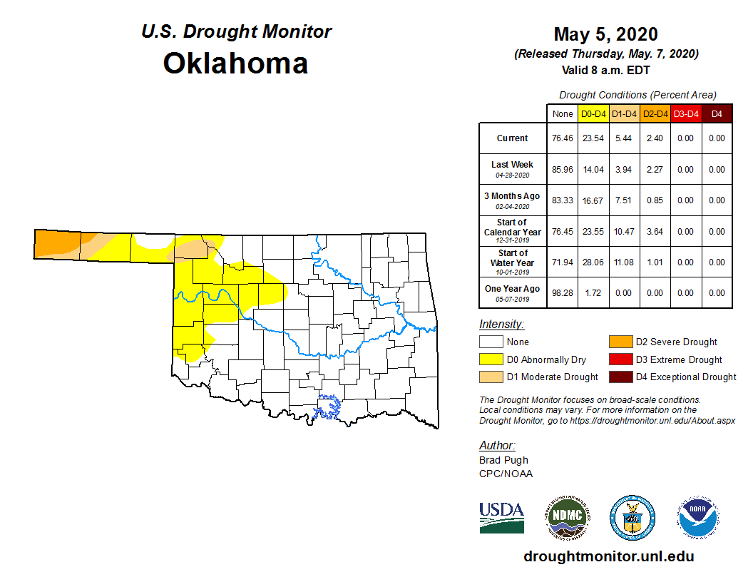 Extreme Drought Areas Edging Closer To Oklahoma 