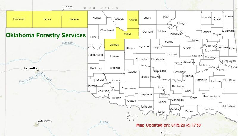 The Latest Fire Situation Report for Oklahoma Shows Burn Bans for Cimarron, Texas, Beaver, Alfalfa, Major &
