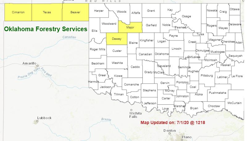 Latest Oklahoma Fire Situation Report Shows Burn Bans for Cimarron, Texas, Beaver, Dewey and Major Counties