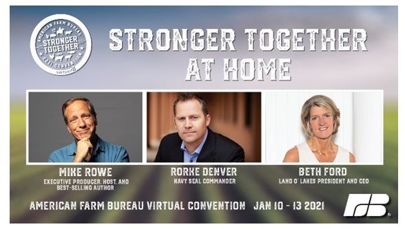 Mike Rowe, Rorke Denver & Beth Ford on the Lineup for AFBF's Virtual Convention, Kicking Off Jan 10th