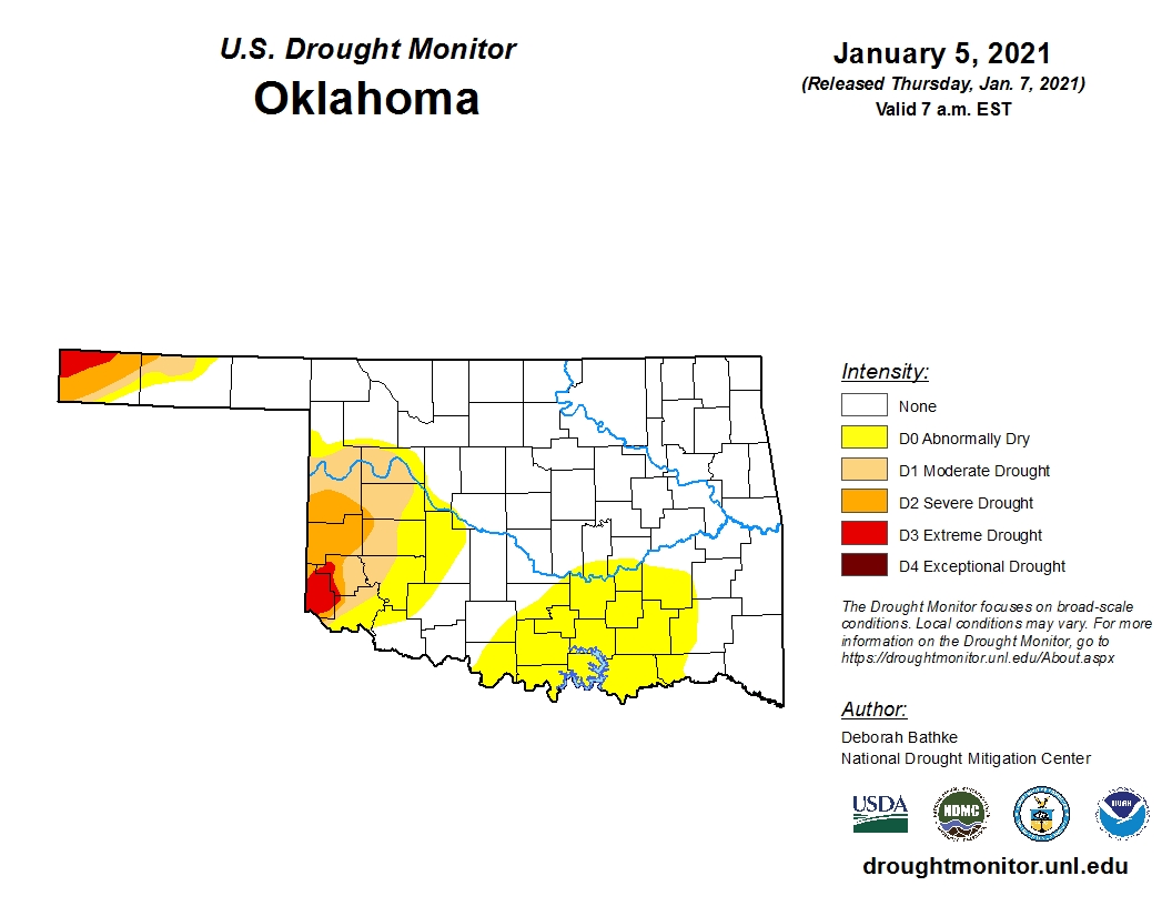 U.S. Drought Monitor Map Show Vast Improvements in Oklahoma and Texas