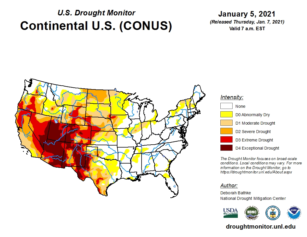 U.S. Drought Monitor Map Show Vast Improvements in Oklahoma and Texas