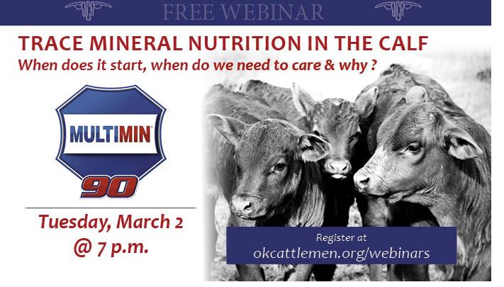 Free Webinar--Trace Mineral nutrition in the Calf Coming up March 2, 7pm