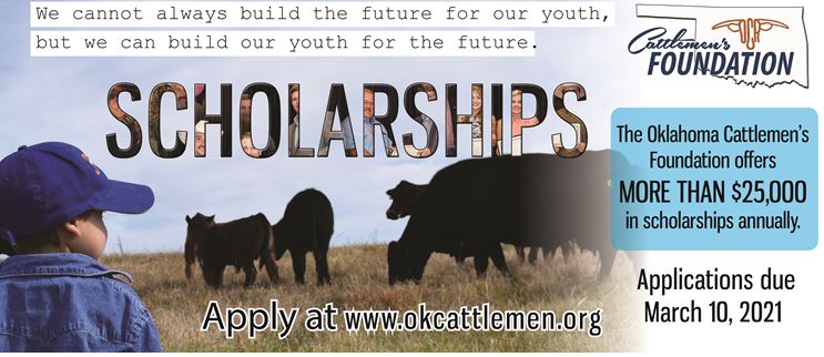 Oklahoma Cattlemen's Foundation Offers over $25,000 in Scholarships - Application Available Now, Deadline March 14 