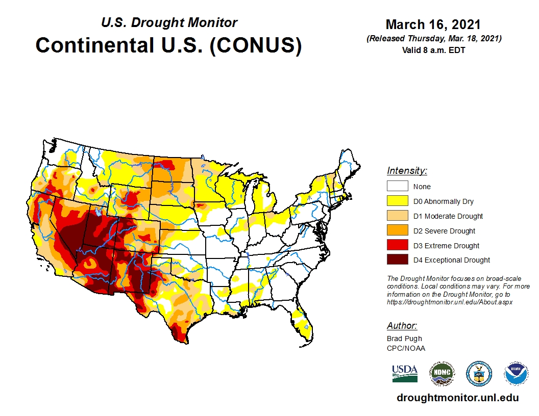 U.S. Drought Situation Improves With Late Winter Storms
