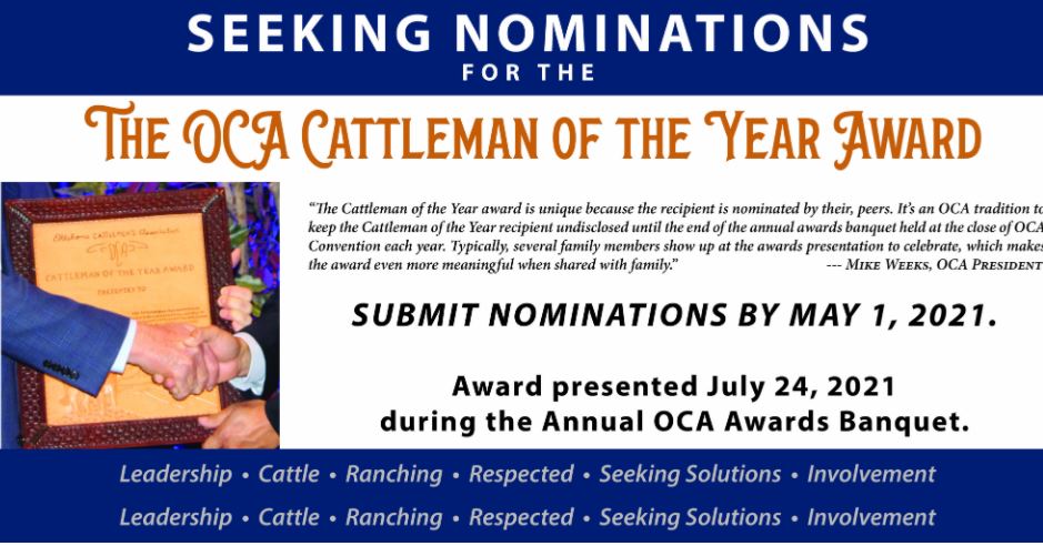 Oklahoma Cattlemen's Association Seeking Cattleman of the Year Nominations