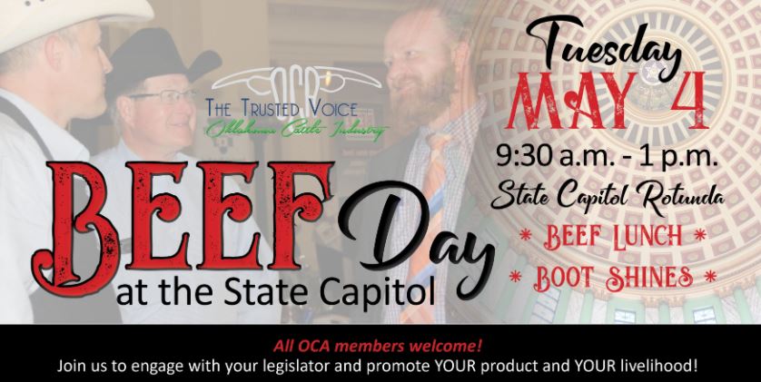 Oklahoma Cattlemen to Host Beef Day at the Capital on Tuesday, May 4