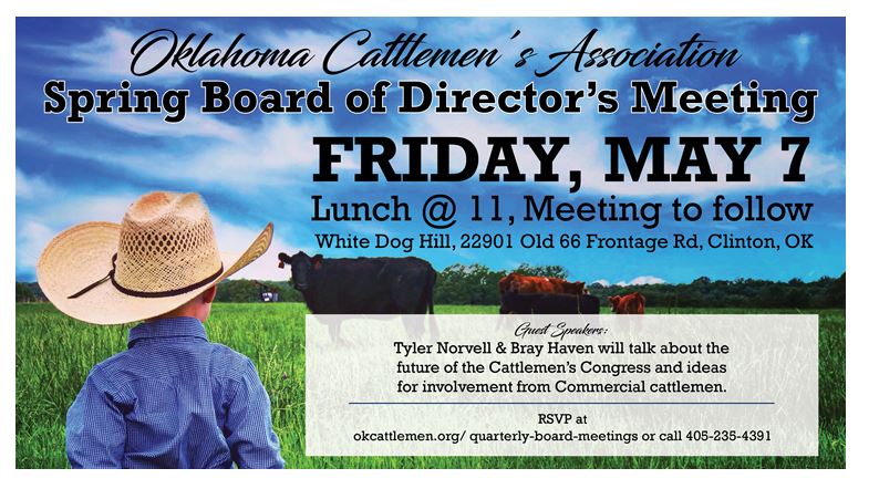 OCA Spring Quarterly Board of Director's Meeting - Friday, May 7, Clinton