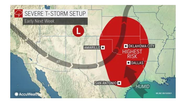 Dallas, San Antonio and Oklahoma City to face 'nasty' Severe Weather