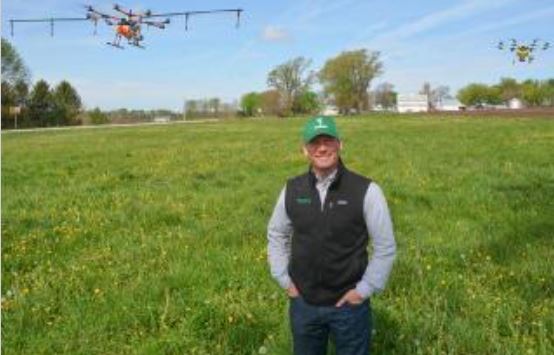 Three Drones Work Together to Spray and Seed Fields