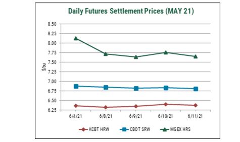 US Wheat Associates Weekly Price Report for June 11, 2021