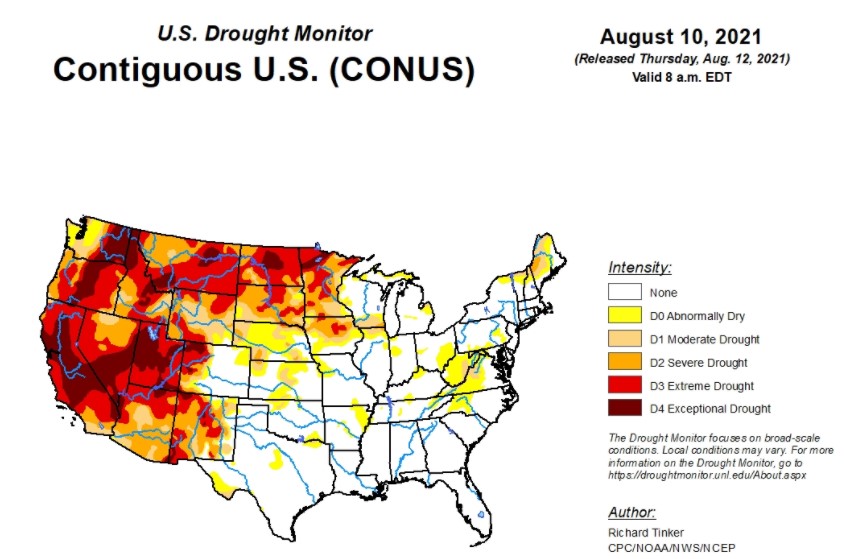 Latest U.S. Drought Monitor Map Shows Oklahoma Is Experiencing a Mild Summer