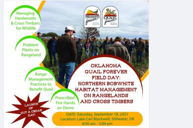 Quail Forever Field Day Coming Up on Satruday, September 21