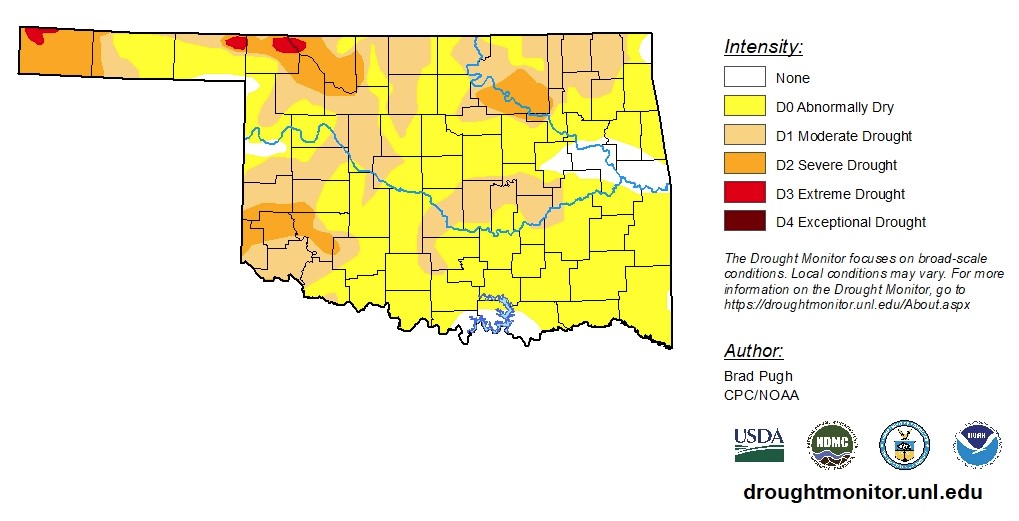 Latest Drought Monitor Report Shows Drought Conditions Improve in Eastern Oklahoma