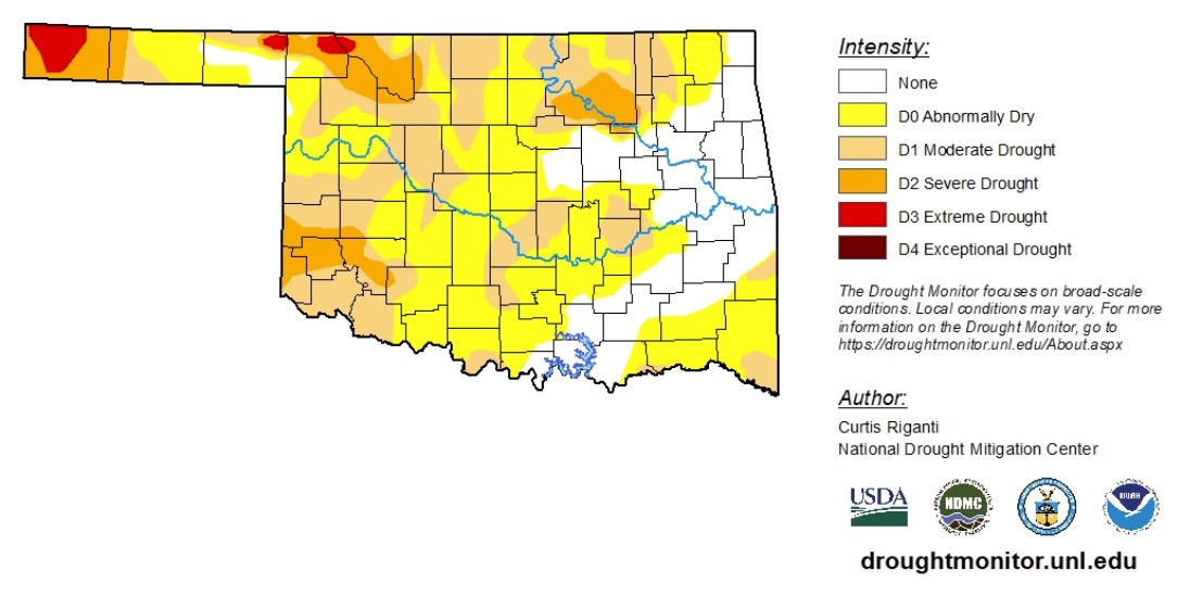 Drought Monitor Report Shows Drought Conditions Continue to Yo-yo in Oklahoma